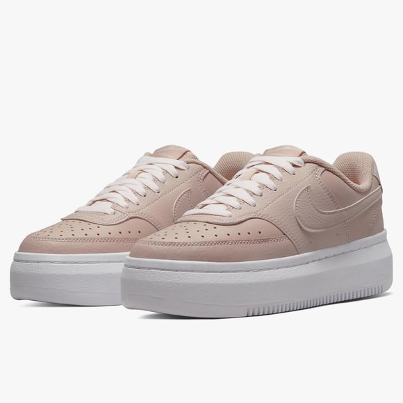New women’s Baby Pink Nike Air Force 1 platform sneakers Size 9 - Picture 3 of 10